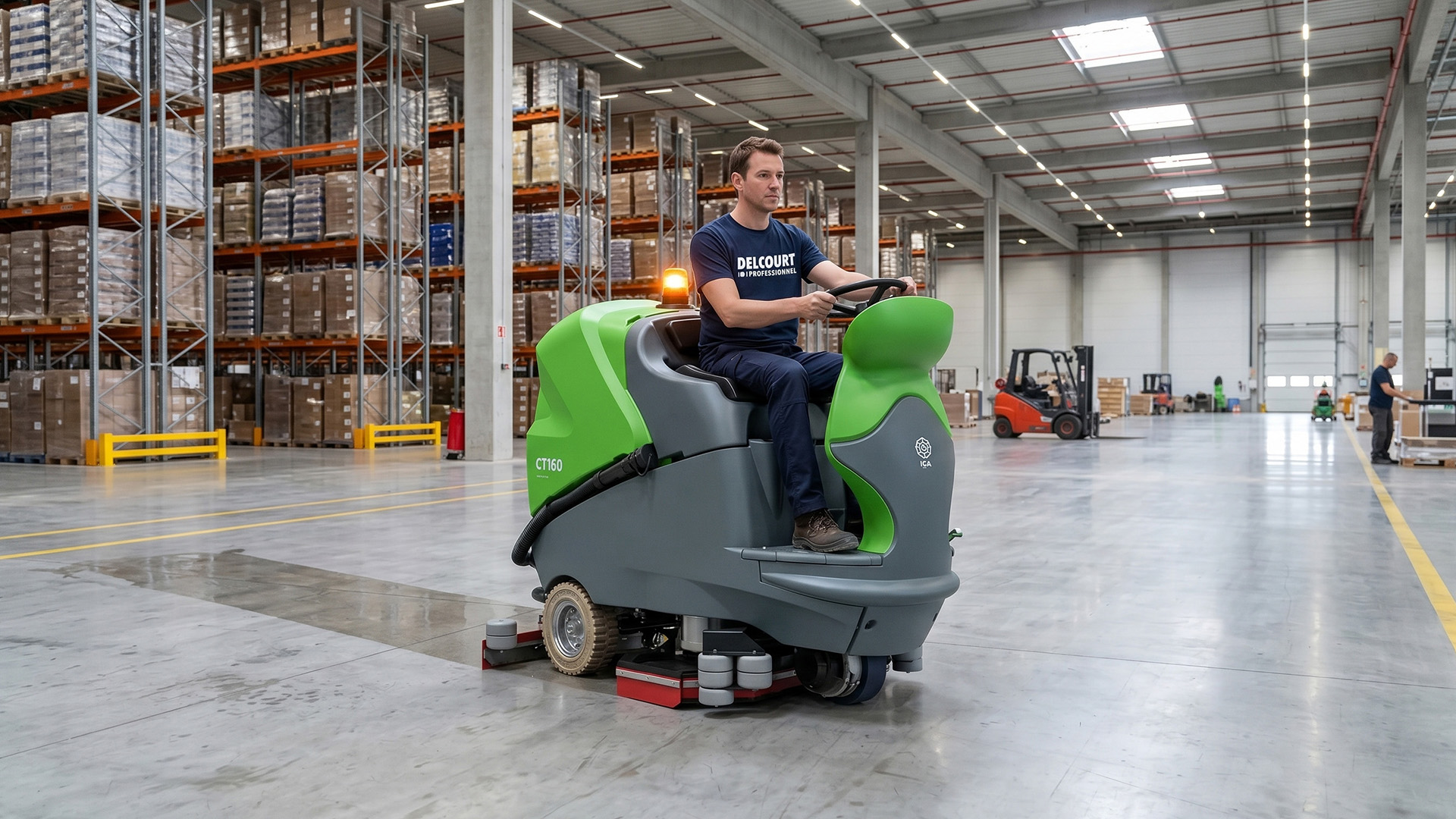 Autolaveuse autoportée professionnelle pour entrepôt logistique 5000 m²